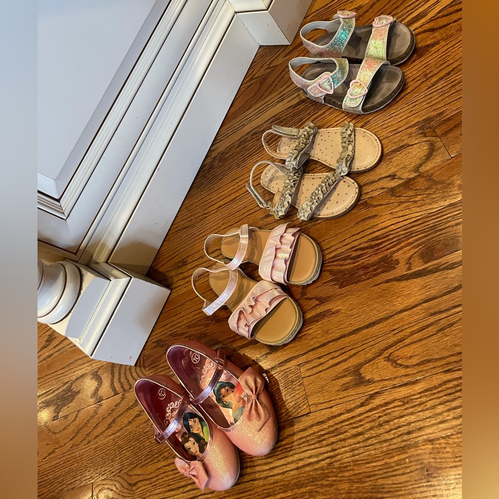 Four pair of adorable girls shoes
